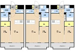 LIBTH安里II 1LDKの間取図画像