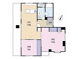 ハーバービュー・モト1 2LDKの間取図画像