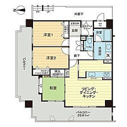 ライオンズステージ浦添壱番館 3LDKの間取図画像