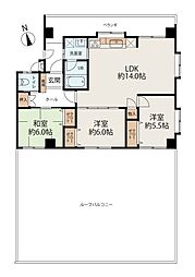 ウィングシャトー壺川 3LDKの間取図画像