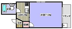 ラ・シティおもろ 1Kの間取図画像