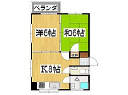 メゾンいずみ 2LDKの間取図画像