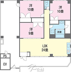 石原ビル 3LDKの間取図画像