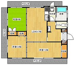 マンションまさ 3LDKの間取図画像