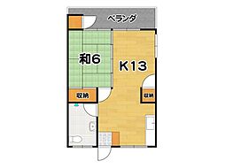 サンサンホーム 1LDKの間取図画像
