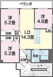 メゾンサニー 3LDKの間取図画像