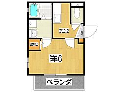 メゾン泉崎 1Kの間取図画像
