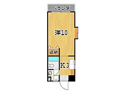 コンシェール西 1Kの間取図画像