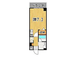 with結 ワンルームの間取図画像