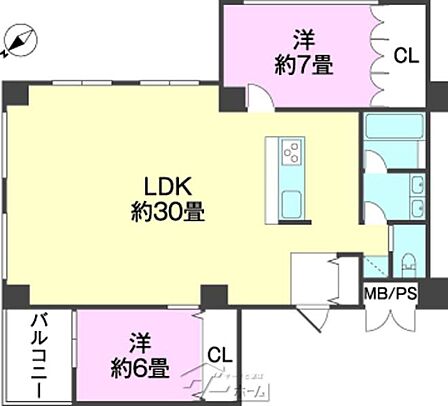 32.4帖の広大なLDKの圧倒的な開放感。