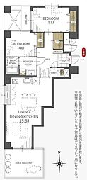 ライオンズマンション曙本通り 2LDKの間取図画像