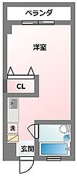 カスティージョとよみ ワンルームの間取図画像