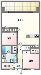 ブランシエラ那覇開南プレミスト 2LDKの間取図画像