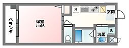 ヒルトップクローバー 1Kの間取図画像