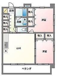 SunnySide 2LDKの間取図画像