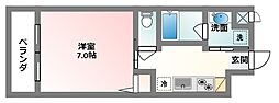 ヒルトップクローバー 1Kの間取図画像