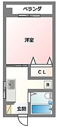 メゾンうちま 1Kの間取図画像