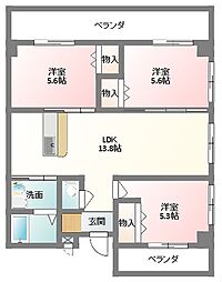ソレイユMINO 3LDKの間取図画像