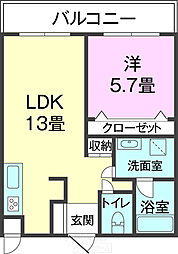 エスポワール 3階1LDKの間取り