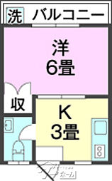 コーポ飛鳥 1Kの間取図画像