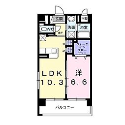 サン　グレイス 3階1LDKの間取り
