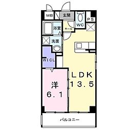 ｍａｉｓｏｎｔｒｕｓｔｏｎｅ 1階1LDKの間取り
