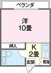 レジデンス松田 1Kの間取図画像
