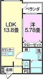 nikoandniko 1LDKの間取図画像