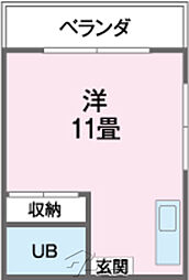 ミッキーハウス ワンルームの間取図画像