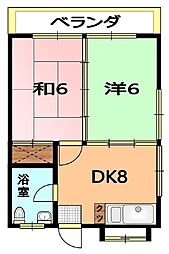 コーポMM 2DKの間取図画像
