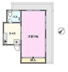 宮里アパート 1DKの間取図画像