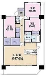 バス 泊高橋下車 徒歩2分の賃貸アパート 10階3LDKの間取り