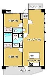 バス 三重城下車 徒歩7分の賃貸アパート 10階2LDKの間取り