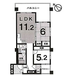 フリーベル泊1丁目 2LDKの間取図画像