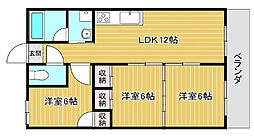 ロイヤルマンション東町 3LDKの間取図画像