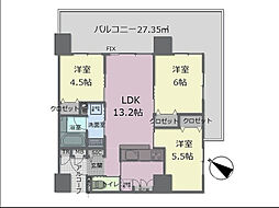 プレミアムコート浦添牧港 3LDKの間取図画像