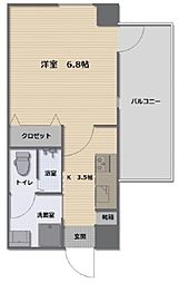 Ｅａｓｎ　Ｔｅｒｒａｃｅ大里（イーサン　テラス大里）501号室 501 5階1Kの間取り