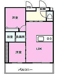 グランメゾン壷川 303号室 2LDKの間取図画像
