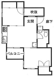 石田シティ 2DKの間取図画像