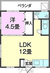 バス 豊見城中央病院前下車 徒歩2分の賃貸アパート 2階1LDKの間取り