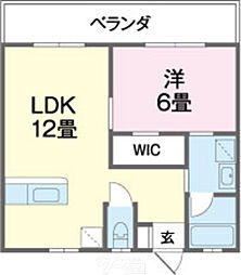 コーラル大政 1LDKの間取図画像