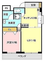 casa UEMA 1LDKの間取図画像