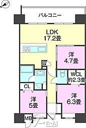 ル・サンク旭橋 3LDKの間取図画像