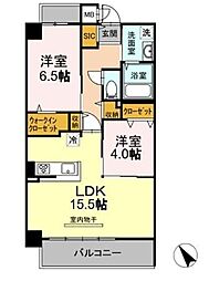 メゾン・クレールモンテ天久 302 3階2LDKの間取り