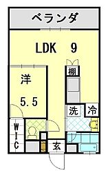 ブリランテ 1LDKの間取図画像