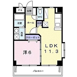 ラコリーヌエスポワール 1LDKの間取図画像