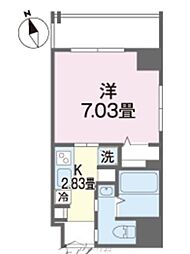 クラスイン与儀 1Kの間取図画像