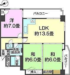グランシャトレ松尾 3LDKの間取図画像