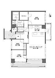 サンクレスト首里寒川南綾門 3LDKの間取図画像