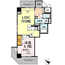 ciliegio桜坂 1LDKの間取図画像